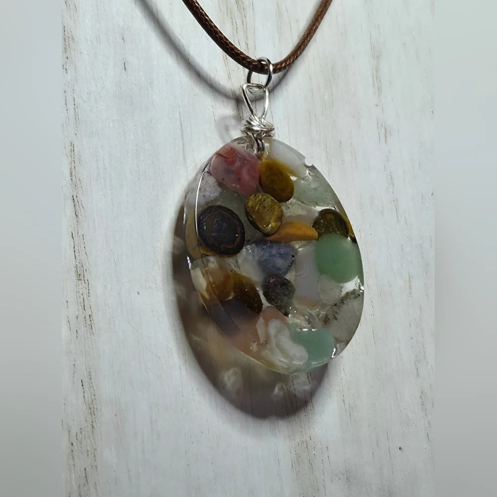 Handmade Multi Gemstone Pendant Necklace - Picture 4 of 6